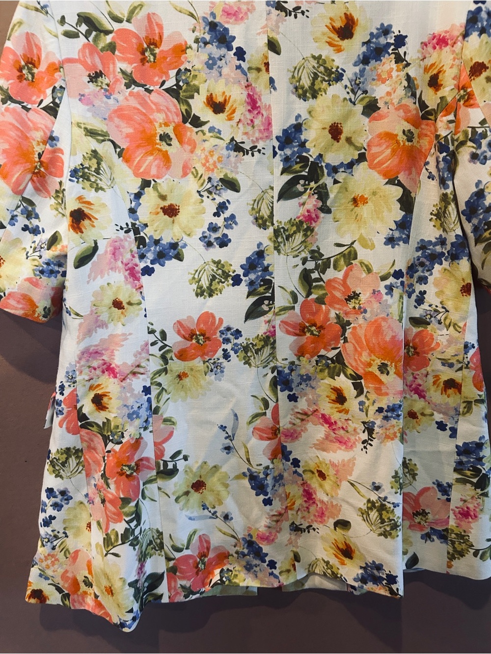 Floral A-Line Skirt in Coral, Yellow & Blue